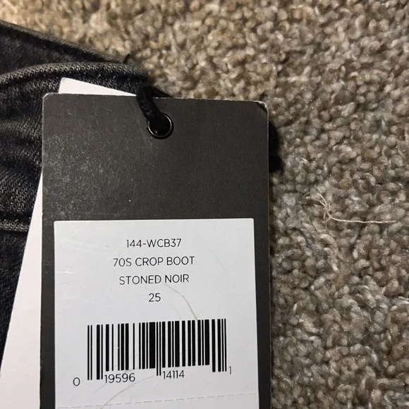 NWT RE/DONE 70's Crop Boot Jeans Stone Noir Size 25